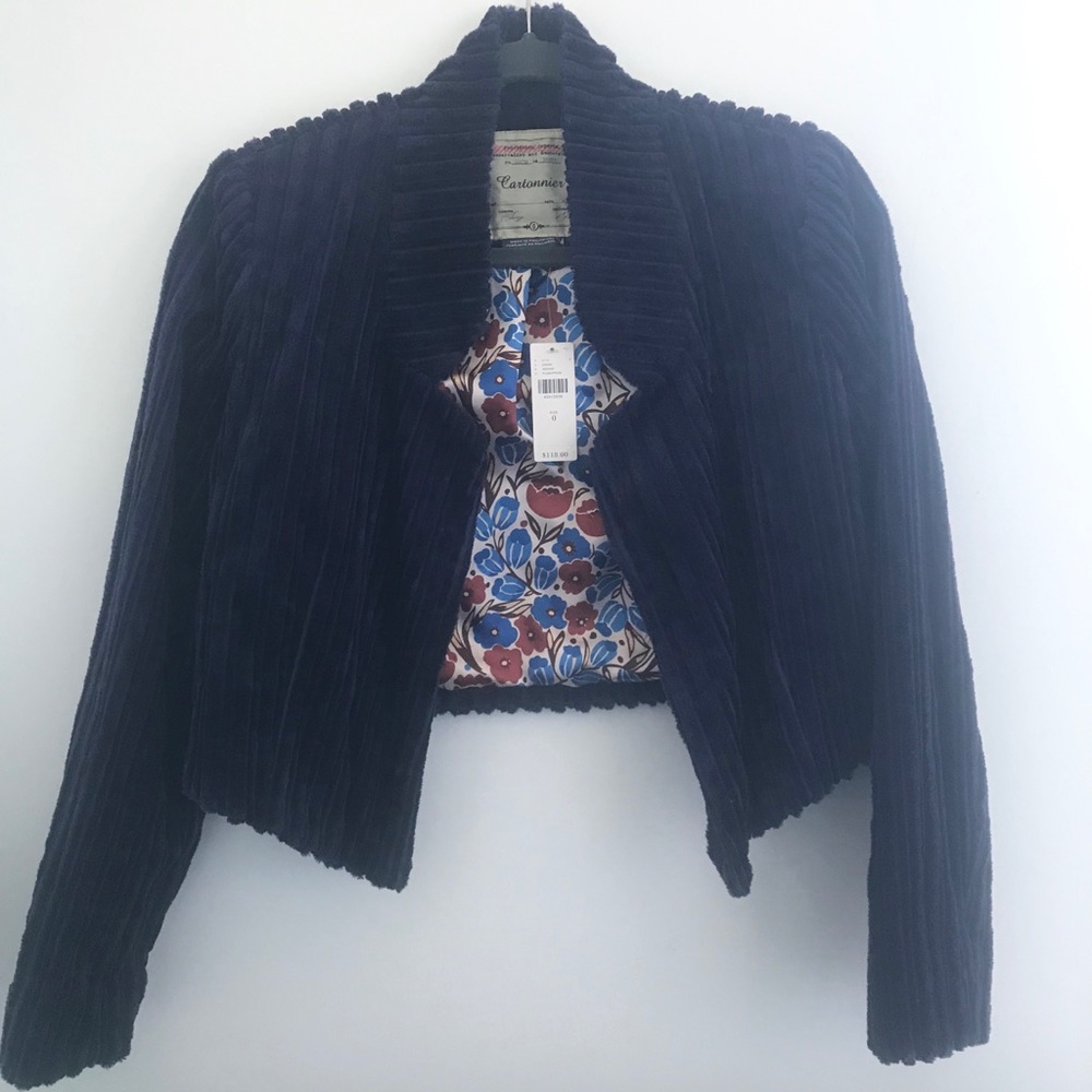 Anthropologie Purple Corduroy Blazer sz 0 NWT
